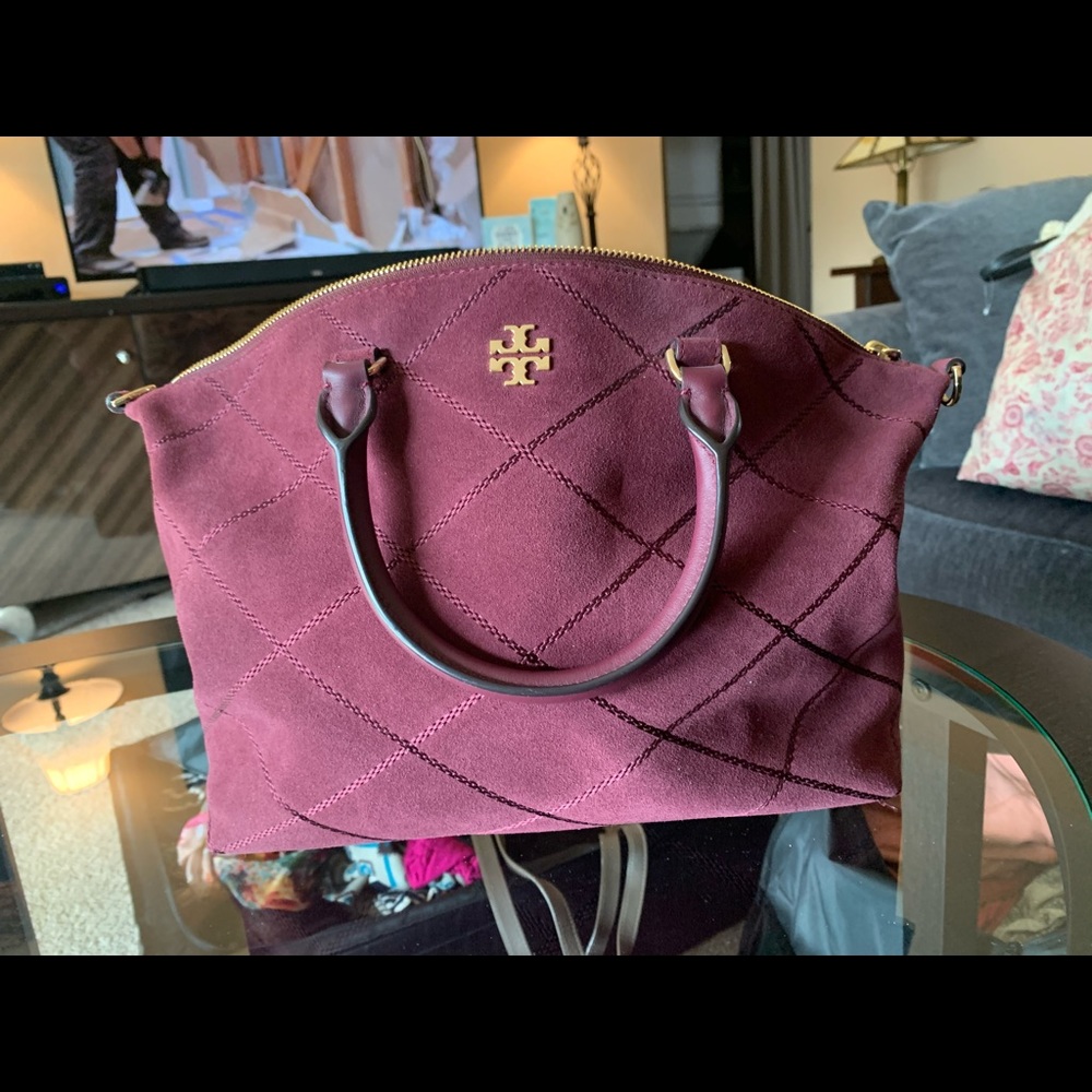 Wine colored Tory Burch satchel